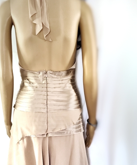 BCBG MAXAZRIA HLTER SILK CHIFFON LAYERED DRESS - Picture 5 of 8